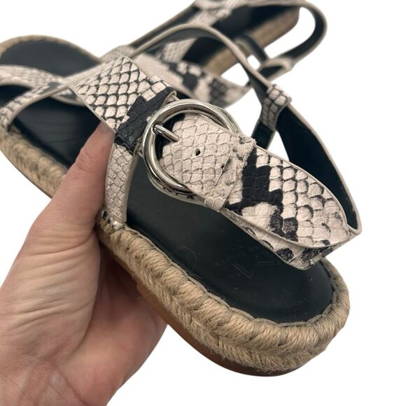 Marc Fisher Gray Snakeskin leather Espadrille Sandals size 11 - Picture 5 of 7